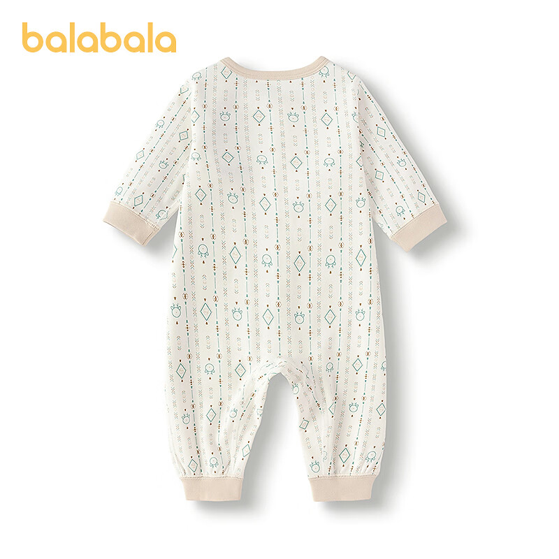 巴拉巴拉（BALABALA）童装儿童连体衣男童女童冬装宝宝婴儿衣服新生儿哈衣爬服 白色调00311 80cm
