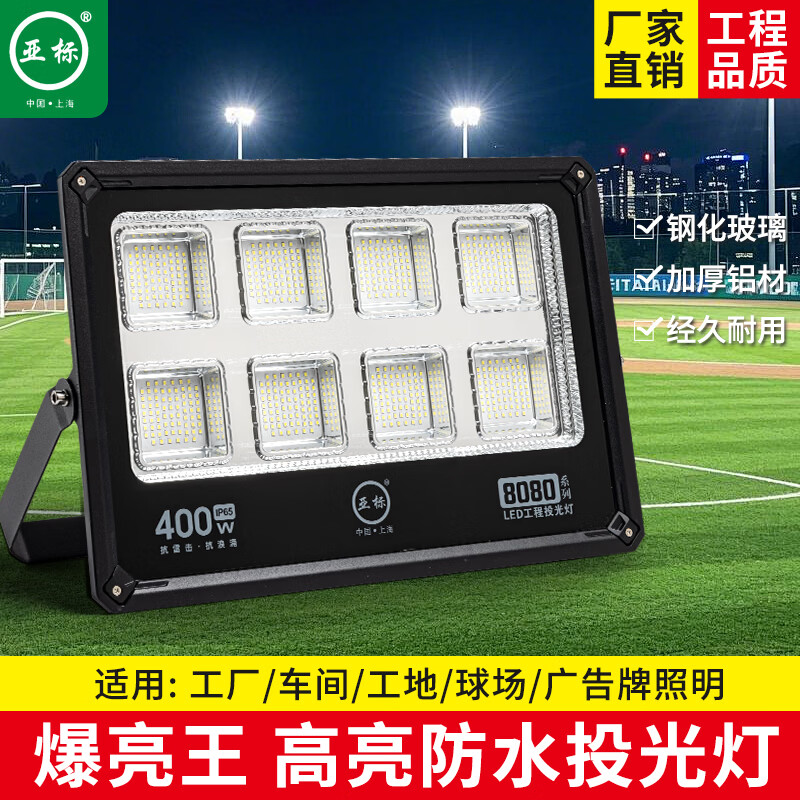 亚标led投光灯户外室外防水照明灯广场球场灯高杆照明射灯宽压110V 1000W(85V-260V通用)