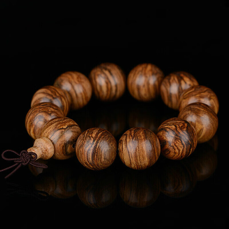 zbjp港澳潮牌木手串 印尼花奇楠虎斑纹沉香木佛珠手链 男女今年流行款