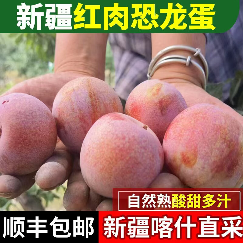 【顺丰】正宗新疆喀什恐龙蛋李子2026现摘红肉红心李子彩箱 4斤 80-100g【精选果】