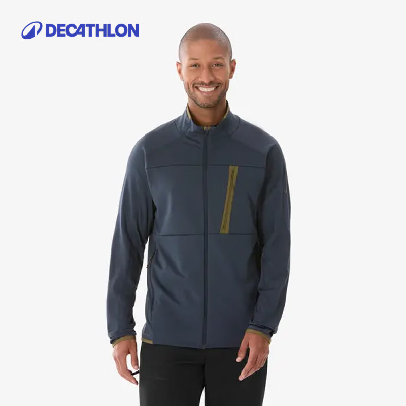 迪卡侬（DECATHLON）摇粒绒外套户外男户外运动保暖夹克抓绒衣MH500 砚青色 M