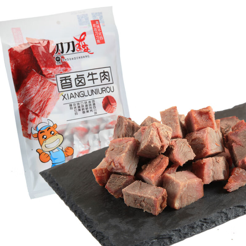 刀刀爽自貢特產(chǎn)丨香鹵牛肉牛筋四川鹵味牛肉粒袋裝休閑零食小吃 香鹵牛肉102g