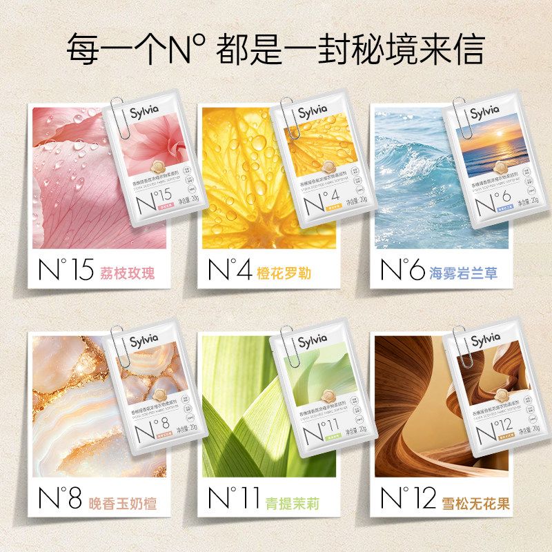 香维娅【新品】衣物浓缩柔顺剂持久花果香留香30天护色防静电旅行便携装 【到手共12包】B组合3款香型各4袋