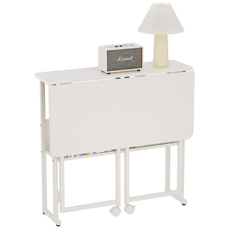治巢折叠电脑桌简易书桌学习桌学生写字台办公桌椅组合床头桌子折叠桌 80cm全白色