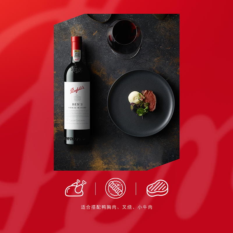 奔富红酒礼盒【官方授权】Bin2设拉子玛塔罗Bin8赤霞珠红酒送礼自饮 Bin2 六支装