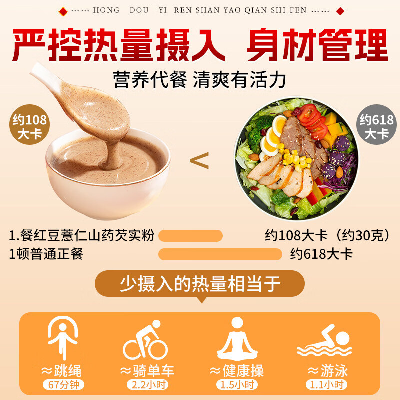 南京同仁堂红豆薏米粉粥薏仁山药芡实祛湿气五谷杂粮减低脂饱腹代餐代餐粉 【告别湿胖】 600g*10罐 搭