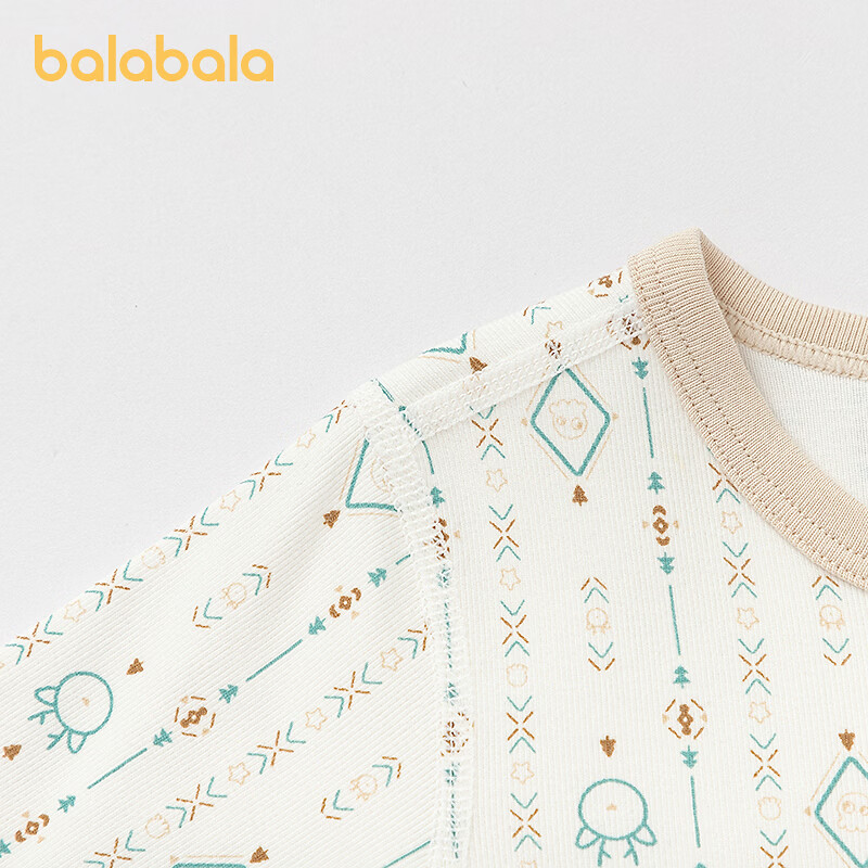 巴拉巴拉（BALABALA）童装儿童连体衣男童女童冬装宝宝婴儿衣服新生儿哈衣爬服 白色调00311 80cm