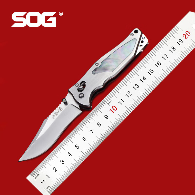 SOG美国哨格蝶贝镶嵌柄折刀 SOG-SR03限量款收藏经典小折限量编号59 SR-03