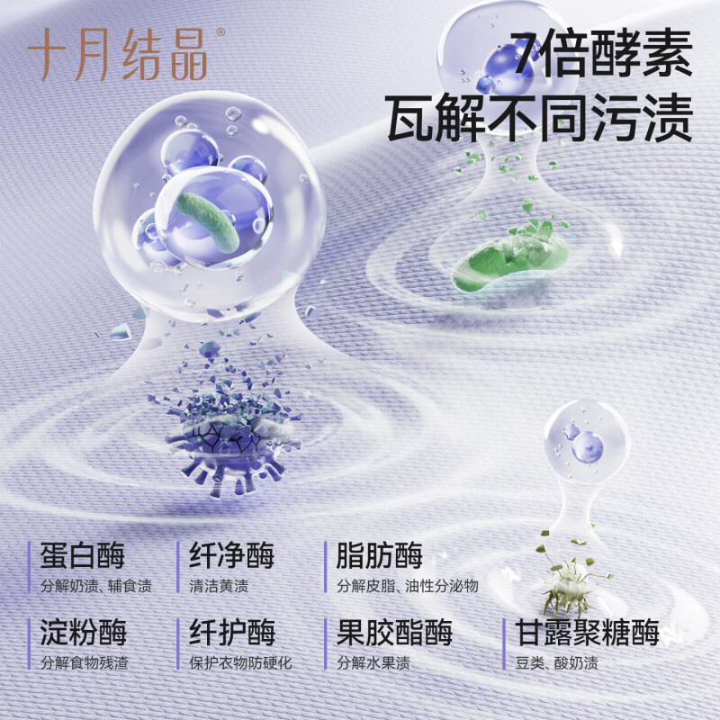 十月结晶婴儿洗衣液无酒精花香酵素除螨宝宝专用婴幼儿去污洗衣液 1.5L 1瓶 组合装(含补充装) 【1.5L*1+500ml*2】