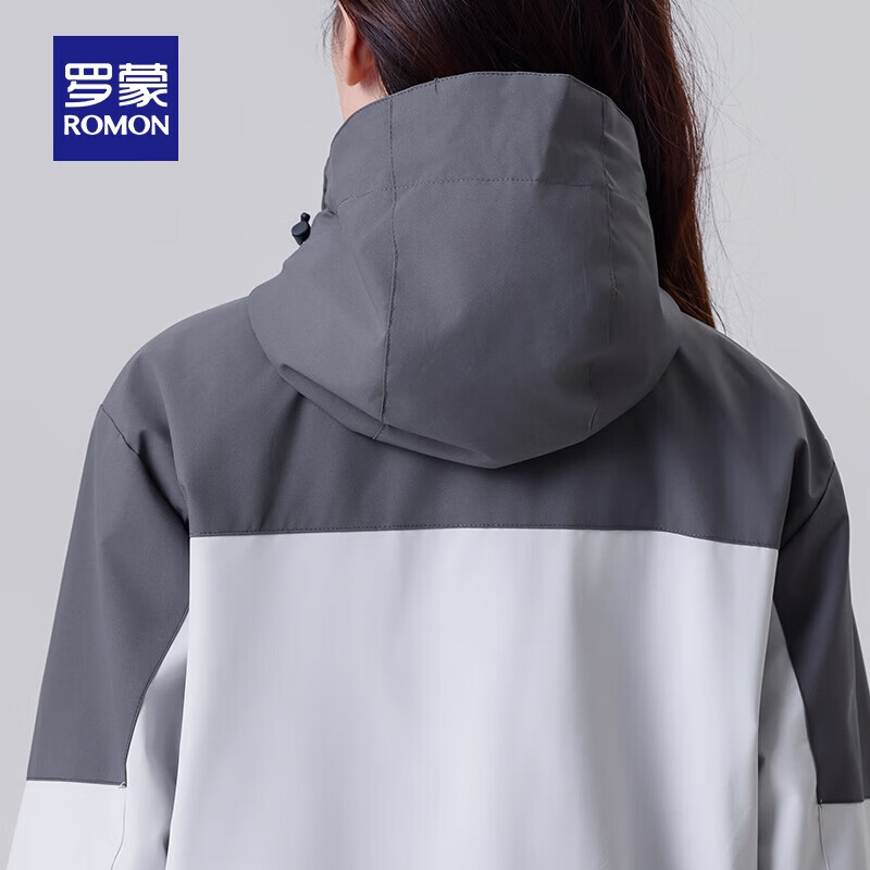 罗蒙(ROMON)一衣三穿情侣款夹克秋季新款户外休闲可脱卸加绒内胆登山服男 7J58659A黑色【男款】 2XL 180