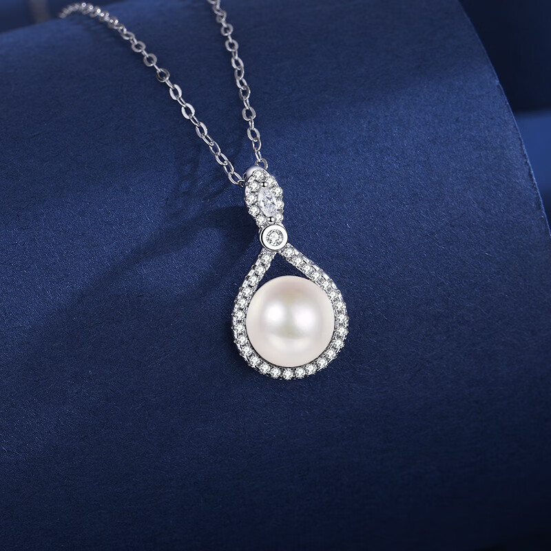 珍珠项链2022年新款女小众锁骨吊坠送妈妈长辈礼物 b202-款式1 银