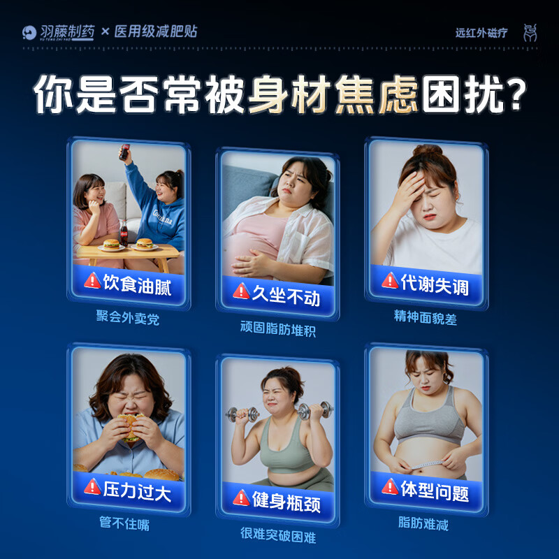 羽藤制药减肥贴减肥肚脐贴瘦肚子燃脂大肚子排油瘦身 国家认证产品 10贴*3盒 周期装【减肥瘦肚子燃脂】轻松享瘦