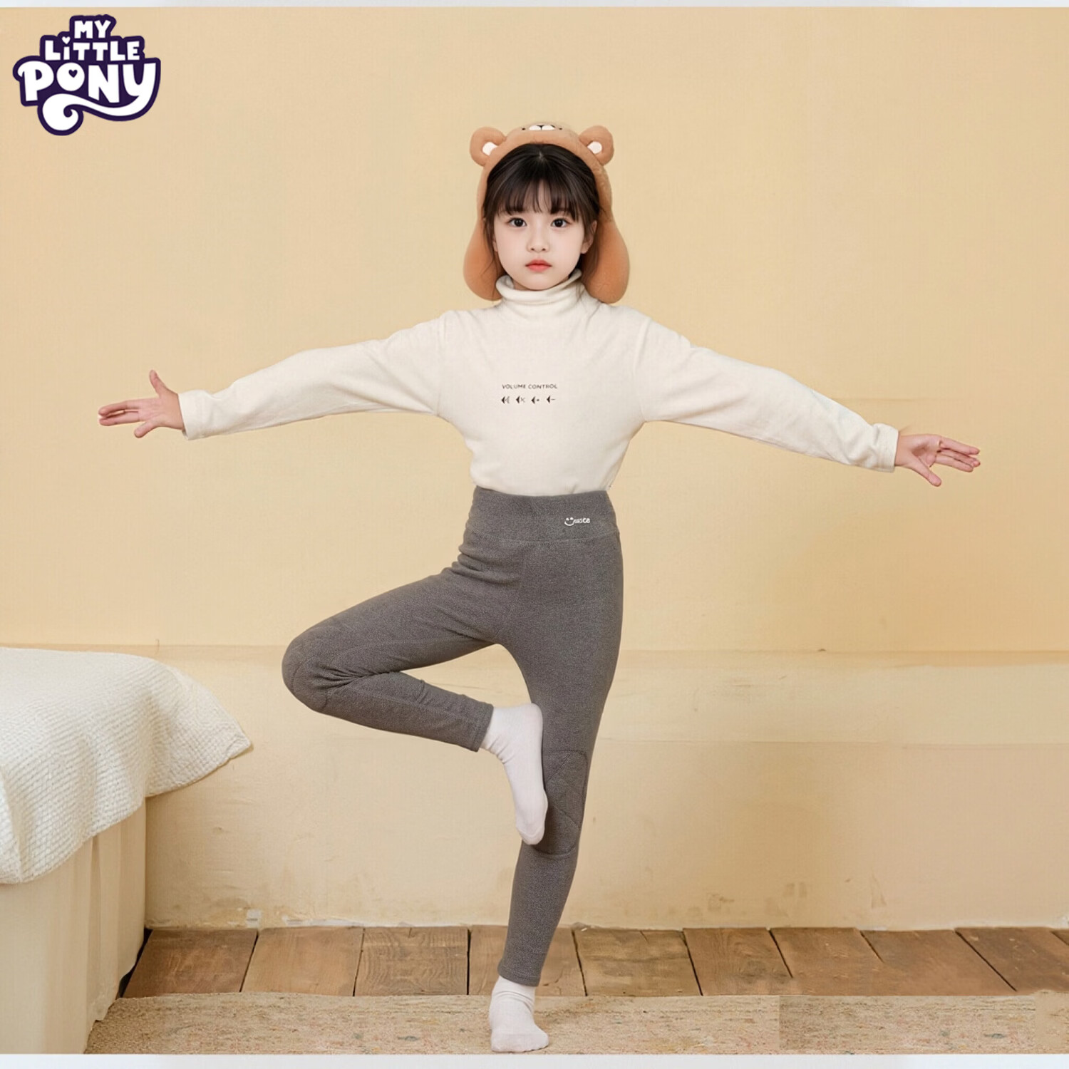 小马宝莉2026新款儿童打底裤女童春秋超弹力长裤子少女儿童裤子女童打底裤 粉色 100 身高建议90-100CM