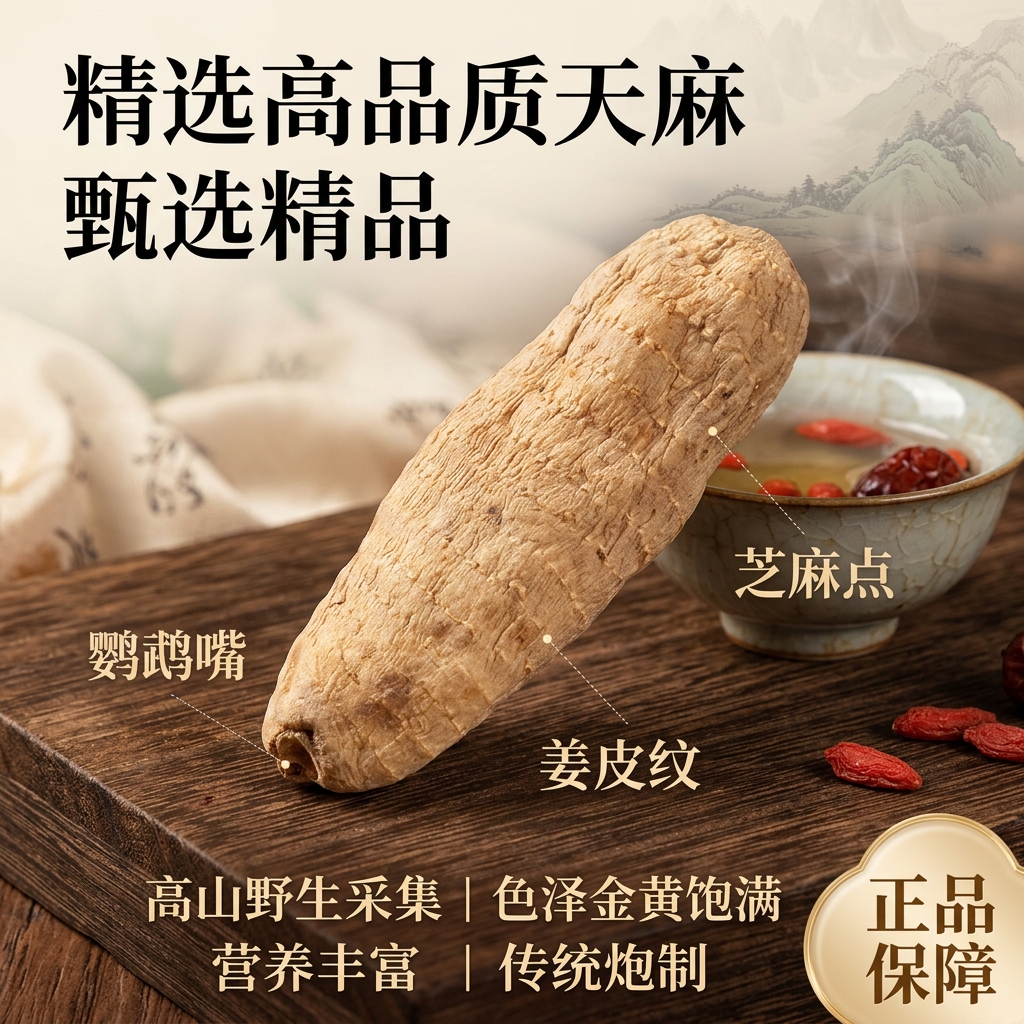云南昭通天麻干货 特级无硫30个装 共500g 正品特产 野生天麻装(30个左右) 500g*1袋