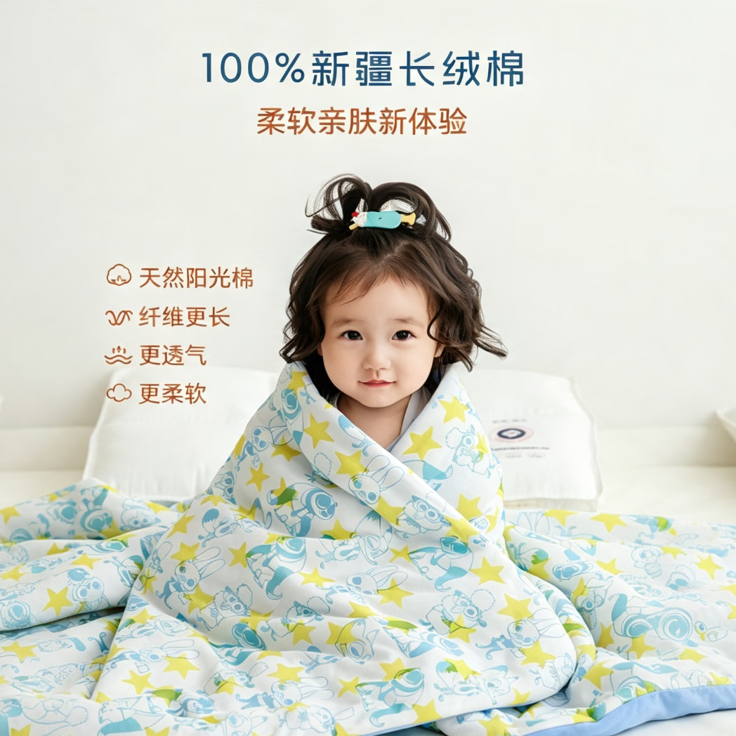 雅赞(YAZAN)幼儿园儿童被子母婴A类四季午睡盖毯疯狂动物城联名款 尼克与朱迪 中童软软被120*150cm【约重800g 适用室温22-28℃】