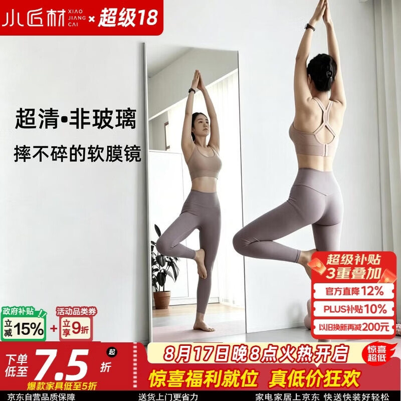 小匠材磁吸全身镜家用26新款穿衣镜壁挂pet材料软镜子落地镜40*150
