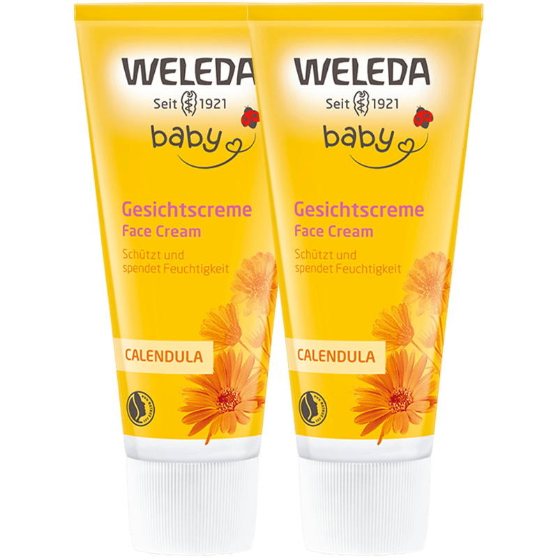 維蕾德（WELEDA）金盞花嬰幼新生兒童面霜寶寶擦臉霜護膚保濕滋潤身體護膚乳夏 【升級版】特潤保濕霜75mlx2支