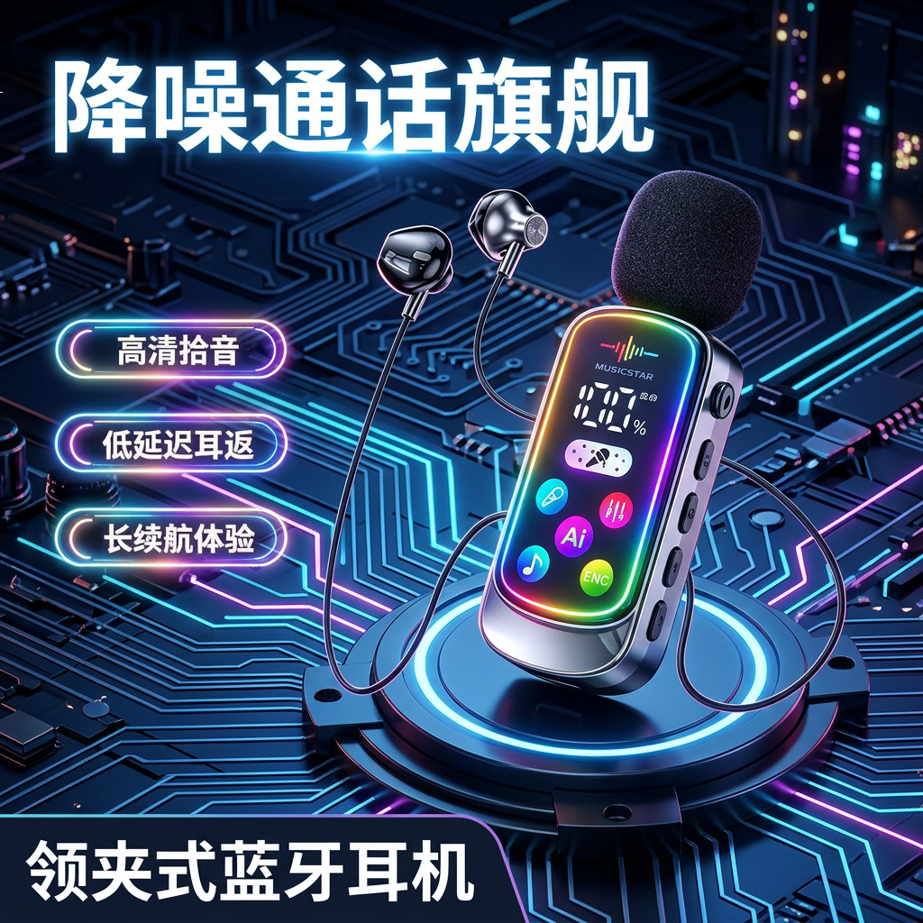 领夹式蓝牙K歌耳机麦克风通话变音带麦听歌耳返2026新款H 顶配版1套