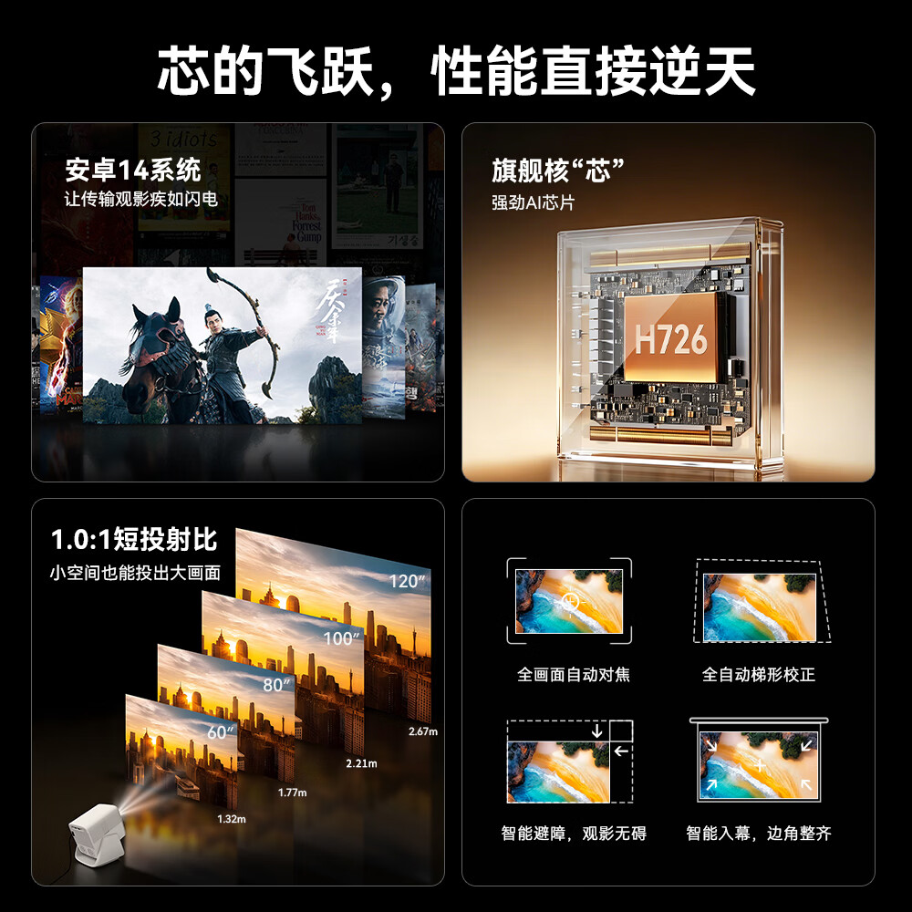 和天创微米【赠终身影视教育VIP】X5高亮云台投影仪家用超高清1080P卧室投影机智能家庭影院