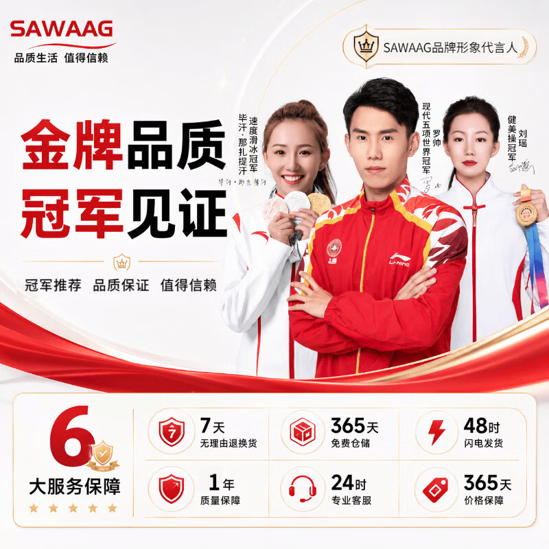 SAWAAG德国枕头记忆棉反弓护颈椎助睡眠睡觉专用成人颈椎病深度睡眠专用 蓝白色 【3D护颈 科学分区】低枕68*37*11.5cm 单只