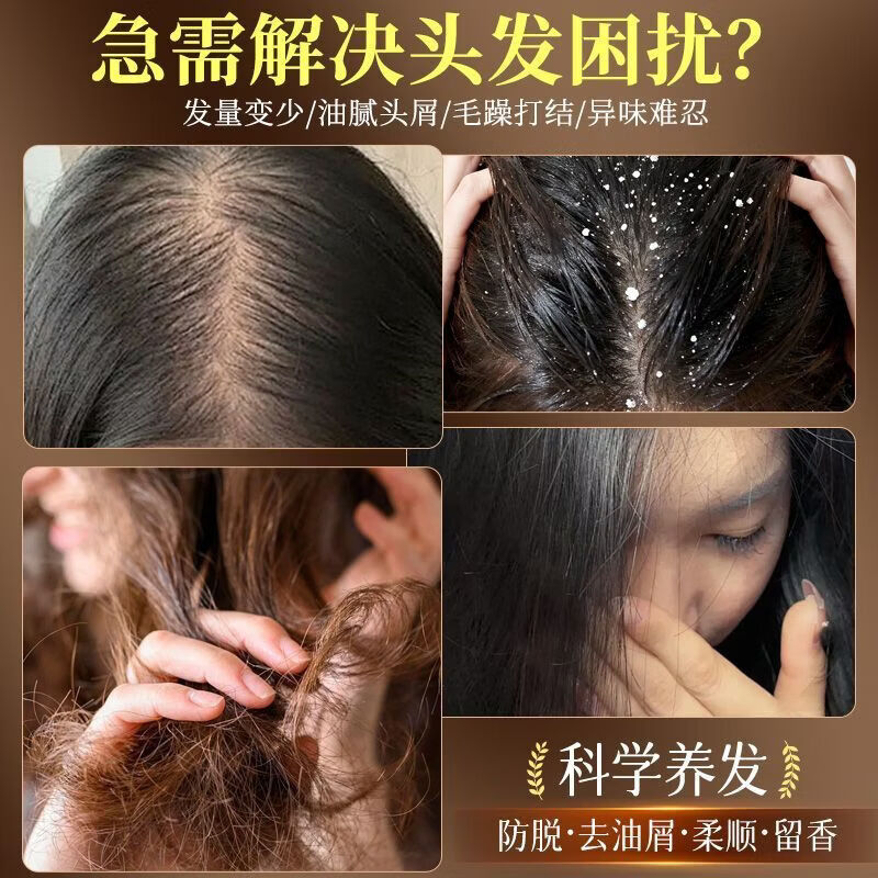 霸王女士防脱洗发水固发侧柏叶防掉发强韧玫瑰香控油蓬松洗头膏洗发露 女士防脱控油蓬松洗发液600mlX2瓶