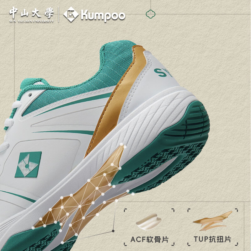 薰风(KUMPOO)【中大联名】羽毛球鞋透气抗扭缓震防滑熏风SYSU训练运动球鞋 KH-G805.SYSU-绿色【8月18日上市】 37