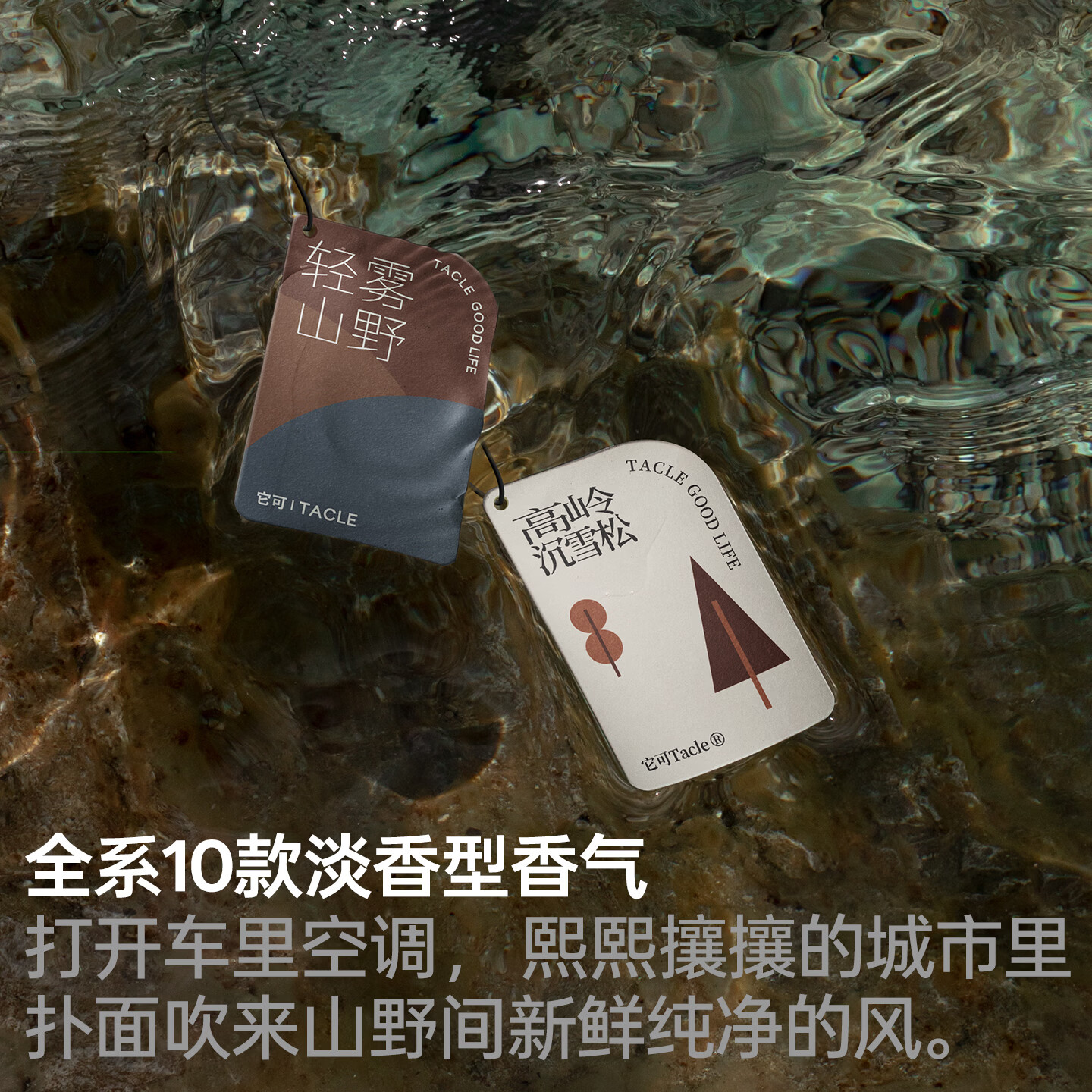 TACLE它可车载香片持久留香车载香薰片汽车香片挂件车内挂饰衣柜香氛片 全系10片盒装 【限时赠2,到手12片】