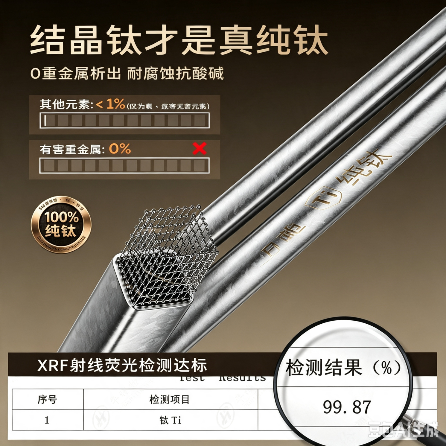 双枪(Suncha)100%纯钛筷子家用高档筷抗菌防霉耐高温高端可入洗碗机家庭装活动 2双装【100%纯钛板材/99.9%抗菌】 2双