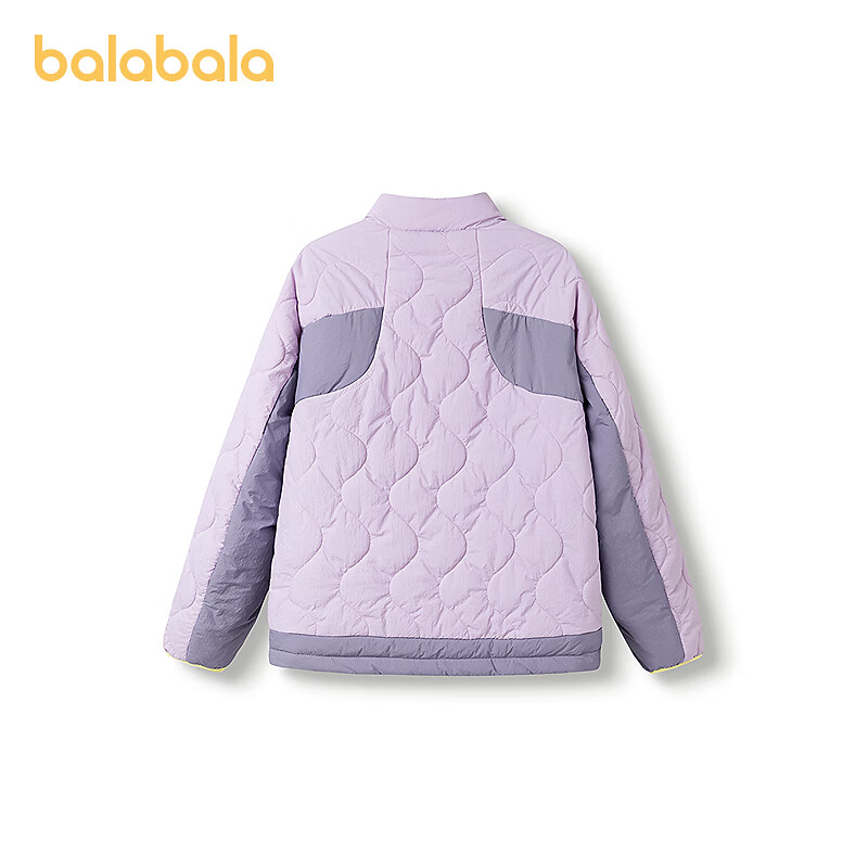 巴拉巴拉（BALABALA）女童棉服儿童中大童外套童装秋冬款中大童保暖抗菌衣服萌 粉紫70042 160