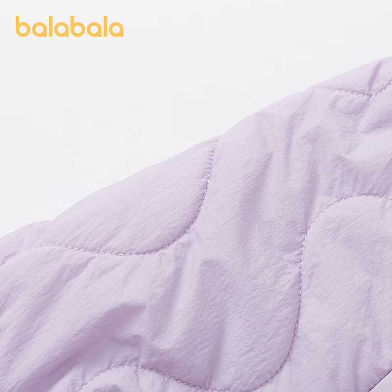 巴拉巴拉（BALABALA）女童棉服儿童中大童外套童装秋冬款中大童保暖抗菌衣服萌 粉紫70042 160