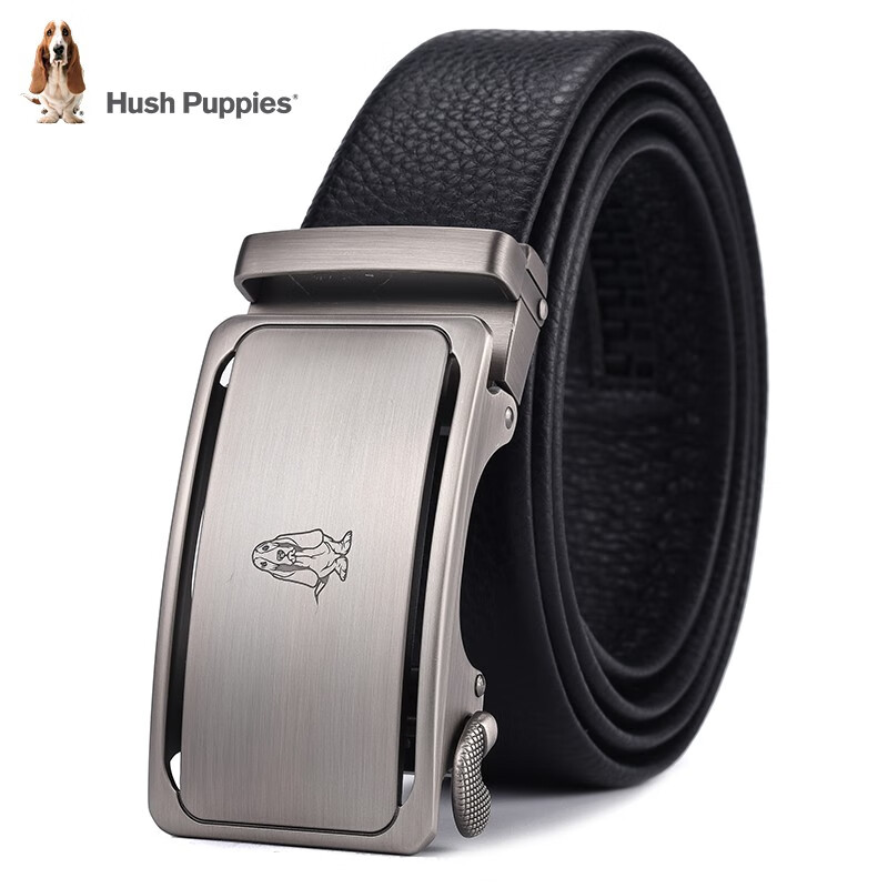 暇步士（Hush Puppies）皮带男真皮自动扣时尚男士腰带头层牛皮裤带商务休闲裤腰带送男友 黑色951W 125cm 京东折扣/优惠券