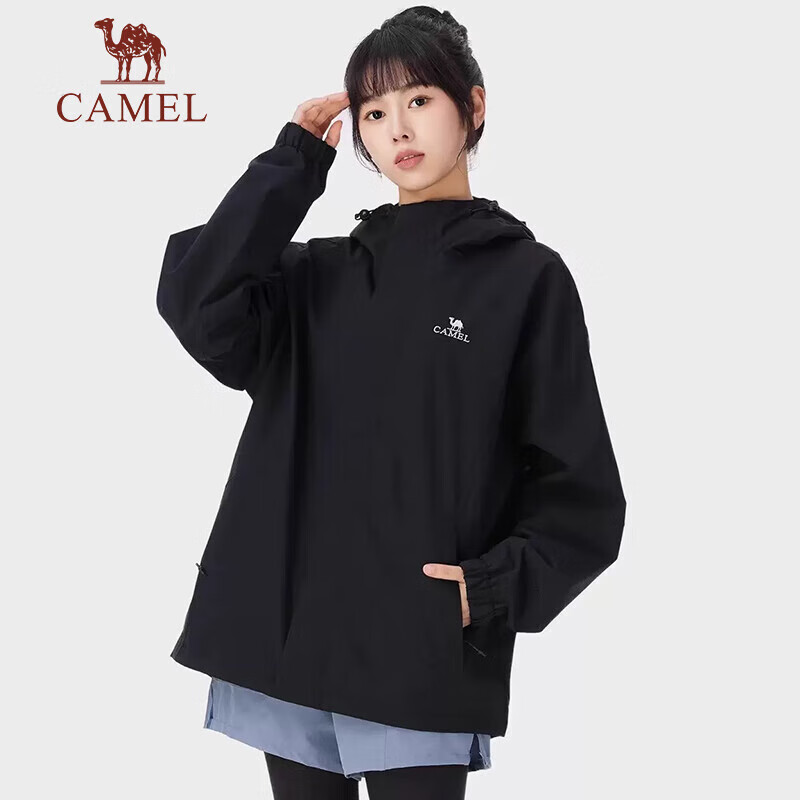 骆驼（CAMEL）熊猫三防冲锋衣男女单层春秋外套新款防水防风户外进藏登山服