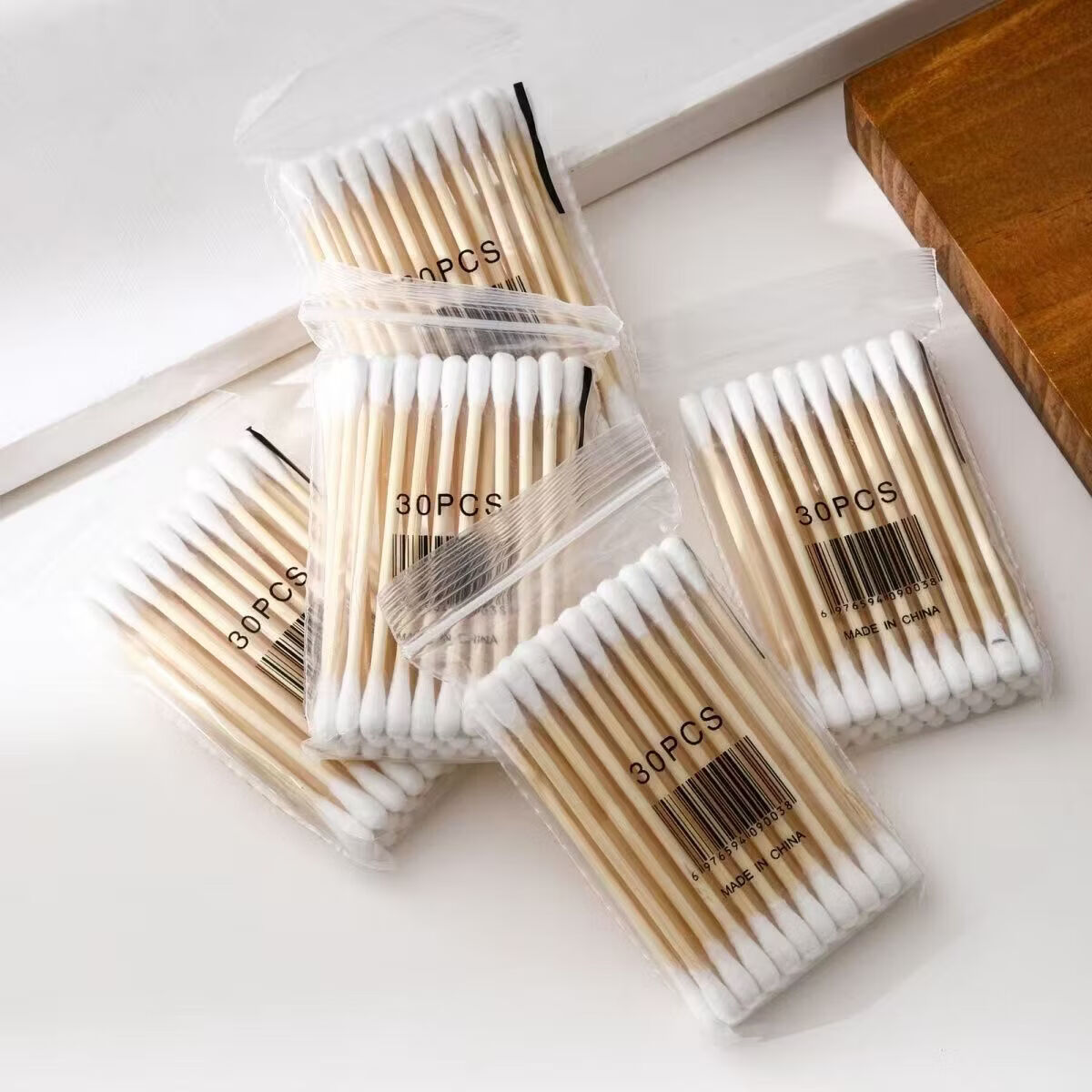 【直发】汽车用品独立包装棉签化妆棉签家用一次性携带随时用(30 一次性棉签(30支)