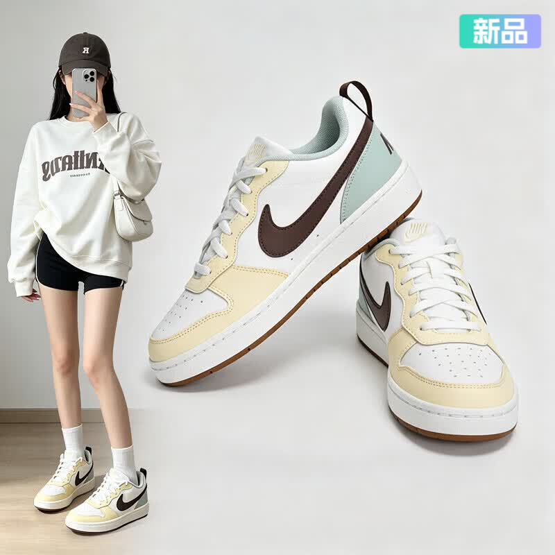 耐克（NIKE）女鞋 2026新款秋季运动鞋COURT低帮板鞋轻便时尚休闲鞋 蜜酪漫流 36 4Y