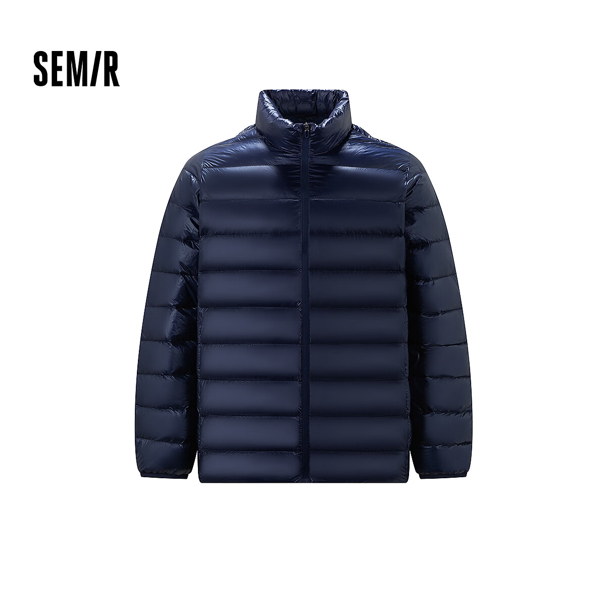 森马（Semir）羽绒服男冬季纯色90绒子轻薄内胆情侣合体立领外套高清洁上衣 暮蓝 (灰鸭绒) 81003 L