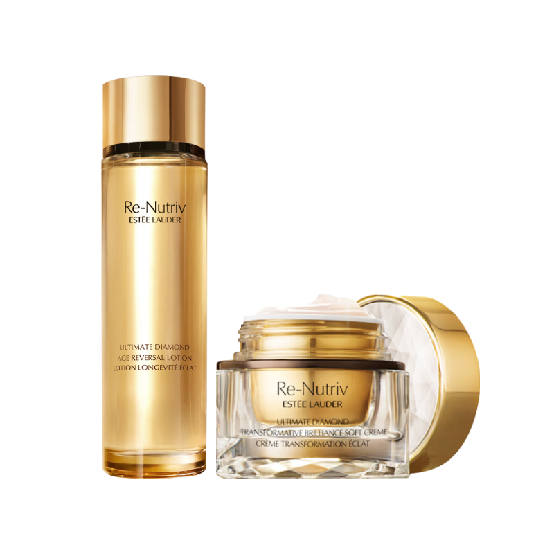 雅诗兰黛白金黑钻水霜套装(白金水200ml+面霜30ml)护肤品礼盒生日礼物