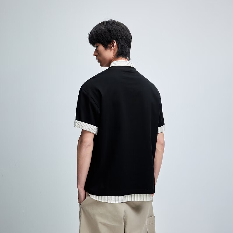 杰克·琼斯(JACK&JONES)男装夏季短袖T恤合集 226201191E40黑色 常规 XS (165)