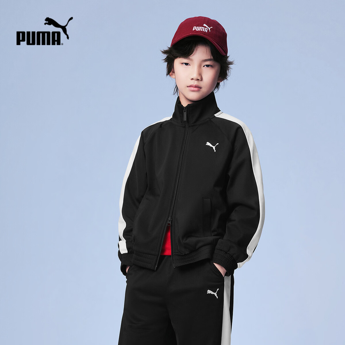彪马(PUMA)童装儿童针织便服男童女童外套温暖舒适运动户外2026秋季新款 黑色90001-T7新款 165