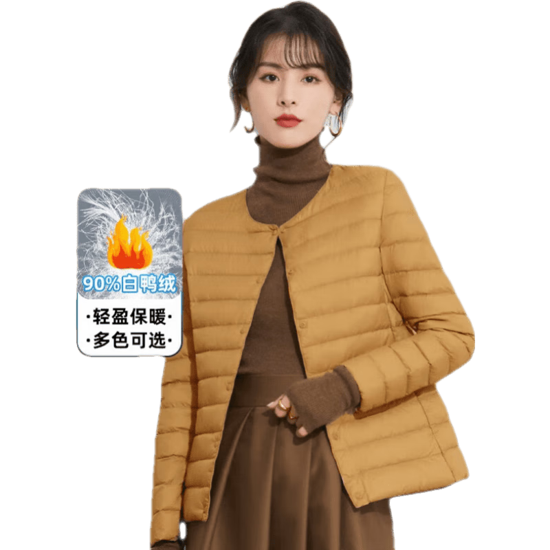 ���ڲ�������¹���޷�Ů�ᱡ������2024�ﶬ���¿�Ůʿ����⴩�ڵ���ů�������� ǳ��ɫ 3XL ���Ƽ�140-155�