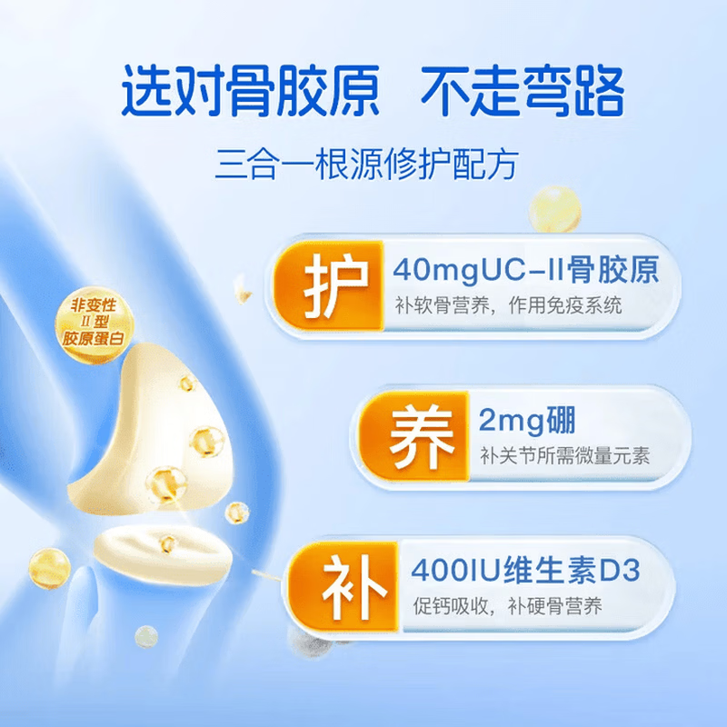 好健康(Good Health)骨胶原蛋白软骨素 氨糖升级UC2关节肽 维骨力中老年人 骨胶原 原装进口 90粒*3瓶