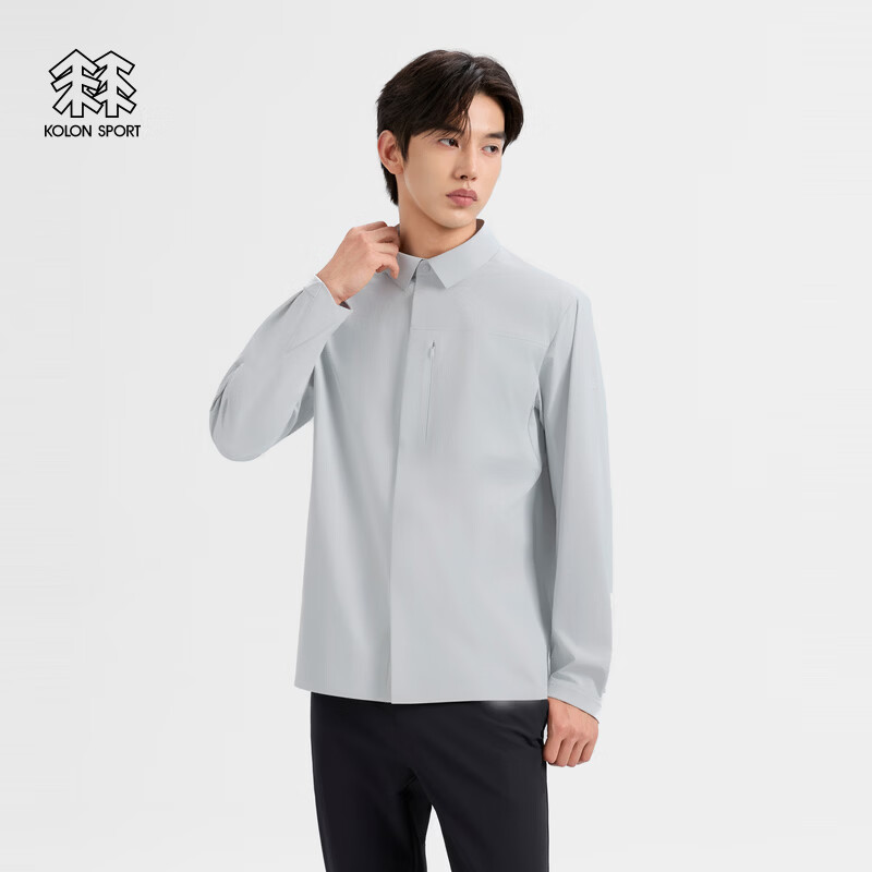 KOLON SPORT/可隆户外软壳衣 男士防泼水长袖软壳衬衫通勤商务上衣