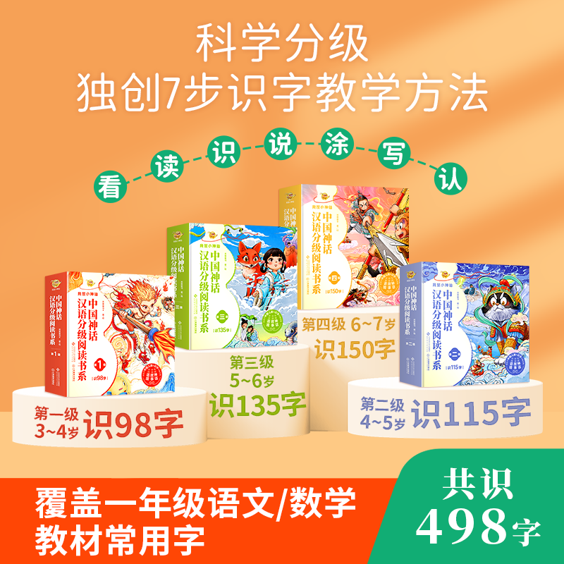 【赠贴纸+挂图+星图】我是小神仙 3-7岁 汉语分级阅读 识字书 神话百科睡前故事书启蒙早教 儿童绘本 我是小神仙·分级阅读第2级
