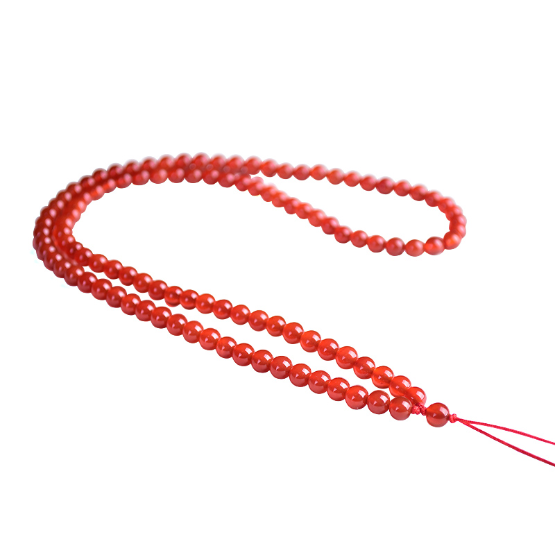 亚瑜媚黑曜石珠链吊坠挂绳红玛瑙串珠挂坠男女脖颈链子 6mm红玛瑙长度