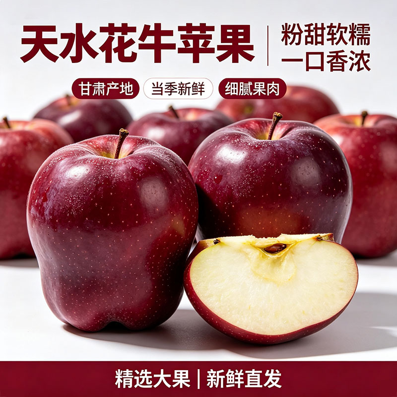 庾丰 甘肃天水花牛苹果 新鲜水果整箱团购  5斤（净果4.5斤）优选果