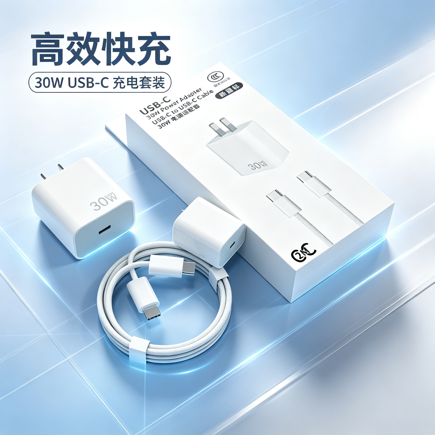 元族适用苹果充电套装30W快充头数据线套装/适用华为66W套装/适用荣耀66W套装/小米红米OPPOvivi120w 苹果套装15-17适用