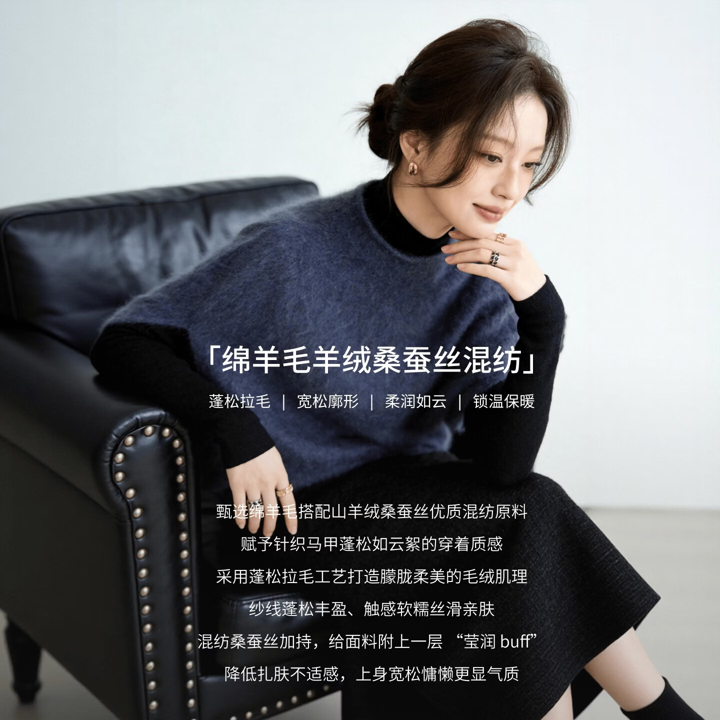 【鹦鹉梨专属】羊绒拉毛蝙蝠袖一字领羊毛衫宽松毛衣女装针织衫 花语粉 常规 均码