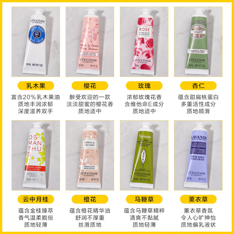 欧舒丹（L'OCCITANE）护手霜小样护理工具五件套秋冬湿润保湿护手霜30ml生日节日伴手礼 欧舒丹首尔限定30ml五件套铁盒