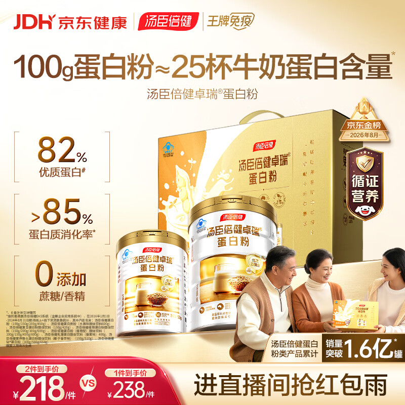 汤臣倍健卓瑞蛋白粉450g+150g 增强免疫力乳清蛋白质粉 中老年营养品礼盒