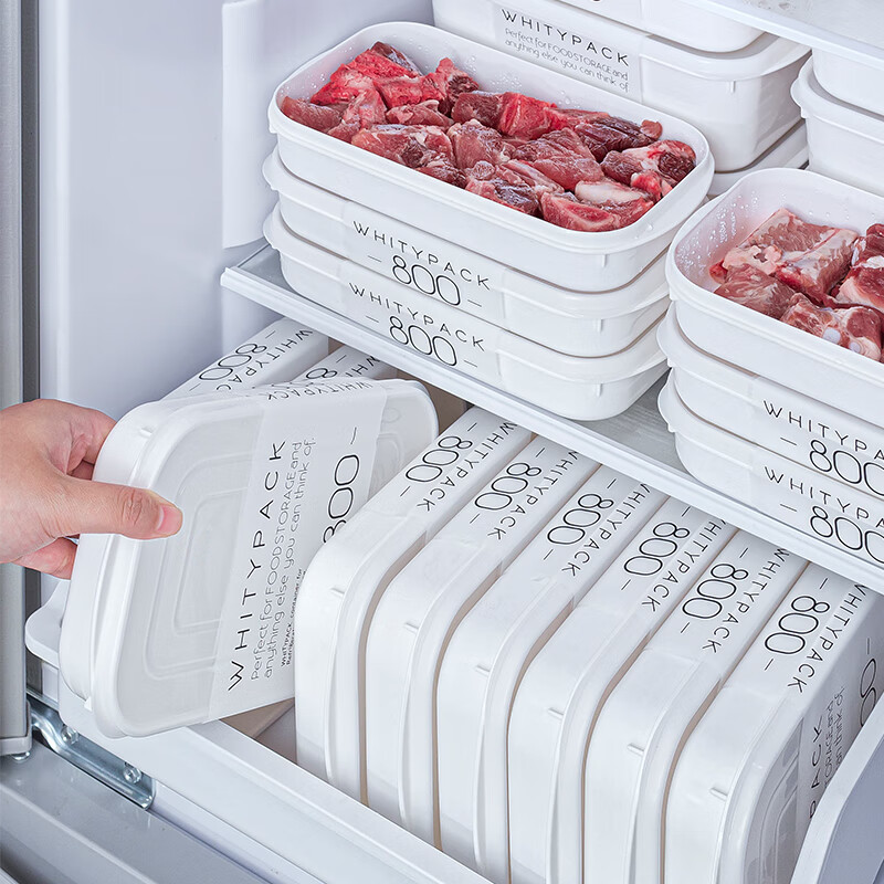 Lissa日本进口冻肉分装盒一周备菜分格盒子食品级冰箱收纳盒冷冻保鲜盒 两个装【日本进口】 350ml