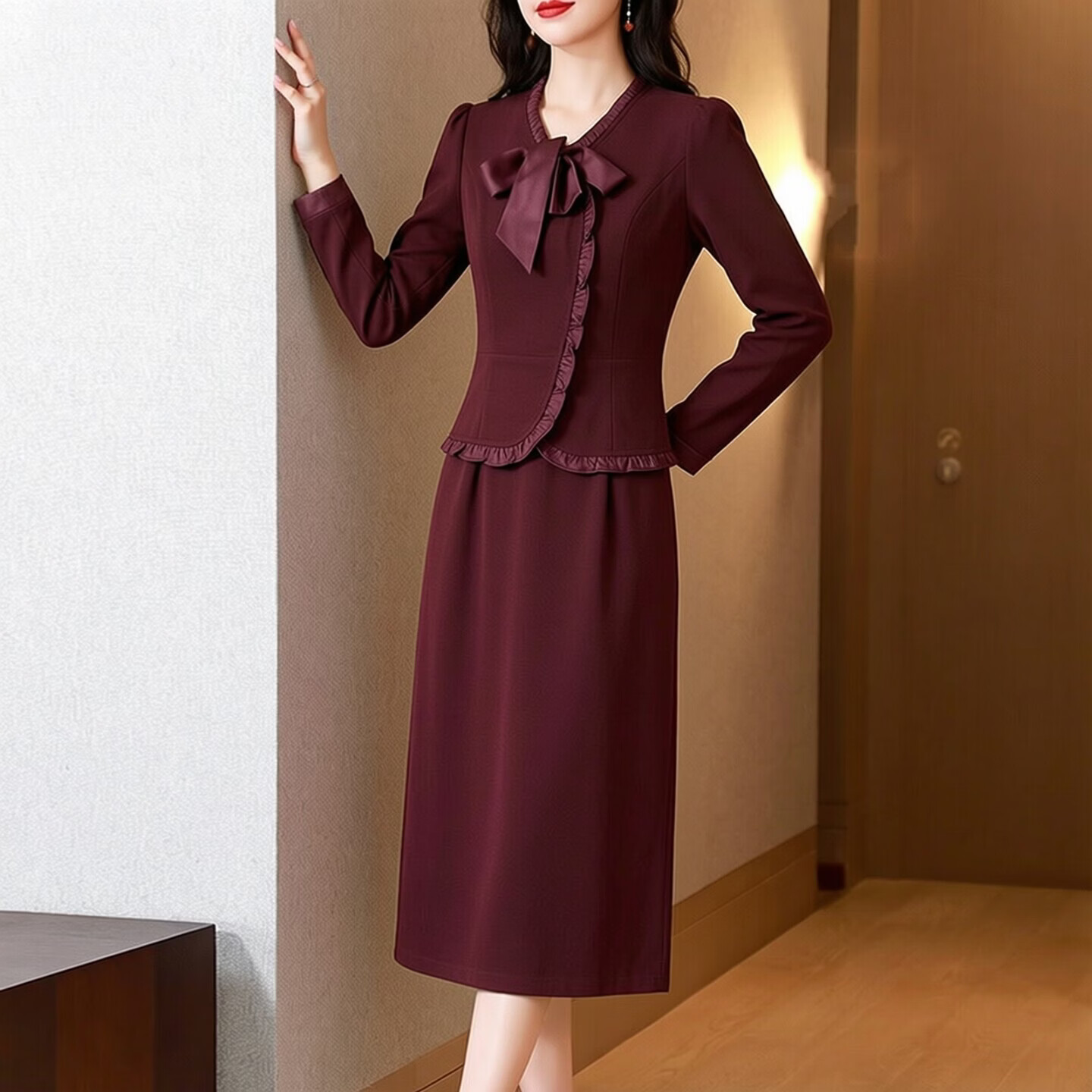 香影芬连衣裙2026新款女春秋十月一轻奢高级感喜婆婆婚宴装妈妈礼服日常 图片色 L (建议101-110斤)